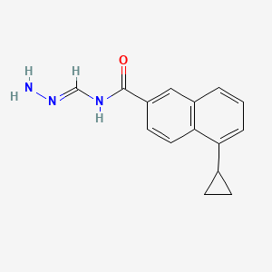 molecular formula C15H15N3O B14191663 5-cyclopropyl-N-[(E)-hydrazinylidenemethyl]naphthalene-2-carboxamide 