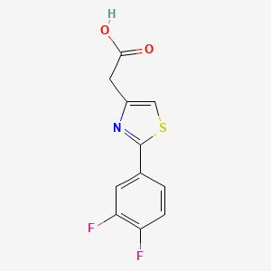 molecular formula C11H7F2NO2S B1419167 2-[2-(3,4-Difluorophenyl)-1,3-thiazol-4-yl]acetic acid CAS No. 1156584-75-6