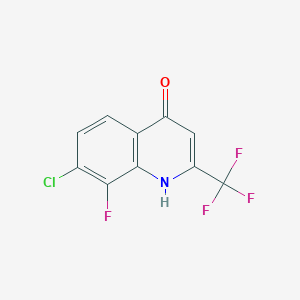 molecular formula C10H4ClF4NO B1419168 7-Chloro-8-fluoro-2-(trifluoromethyl)quinolin-4-OL CAS No. 1150164-84-3