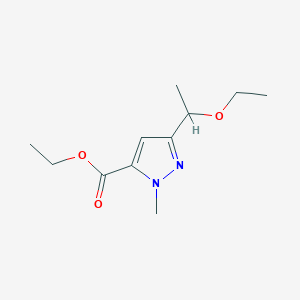 Ethyl 3-(1-ethoxyethyl)-1-methyl-1H-pyrazole-5-carboxylate