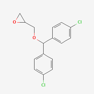 molecular formula C16H14Cl2O2 B1419175 2-{[Bis(4-chlorophenyl)methoxy]methyl}oxirane CAS No. 1049605-59-5