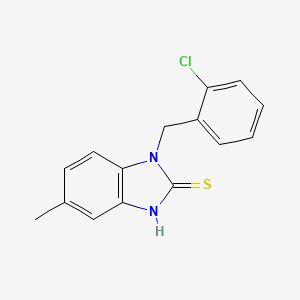 molecular formula C15H13ClN2S B1419180 1-[(2-chlorophenyl)methyl]-5-methyl-1H-1,3-benzodiazole-2-thiol CAS No. 1154202-23-9