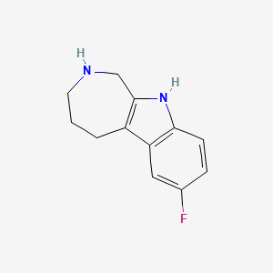 molecular formula C12H13FN2 B14191825 7-Fluoro-1,2,3,4,5,10-hexahydroazepino[3,4-b]indole CAS No. 919120-52-8