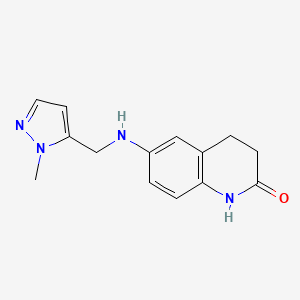 molecular formula C14H16N4O B1419183 6-{[(1-methyl-1H-pyrazol-5-yl)methyl]amino}-1,2,3,4-tetrahydroquinolin-2-one CAS No. 1157310-37-6
