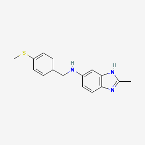 molecular formula C16H17N3S B1419184 2-methyl-N-{[4-(methylsulfanyl)phenyl]methyl}-1H-1,3-benzodiazol-5-amine CAS No. 1157641-59-2