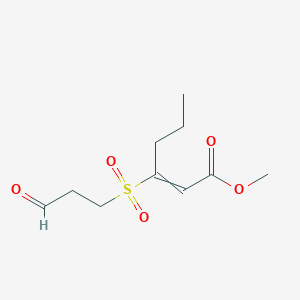 Methyl 3-(3-oxopropane-1-sulfonyl)hex-2-enoate