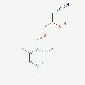 3-Hydroxy-4-[(2,4,6-trimethylphenyl)methoxy]butanenitrile