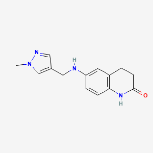 molecular formula C14H16N4O B1419190 6-{[(1-methyl-1H-pyrazol-4-yl)methyl]amino}-1,2,3,4-tetrahydroquinolin-2-one CAS No. 1157386-95-2