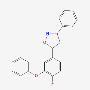 molecular formula C21H16FNO2 B14191989 5-(4-Fluoro-3-phenoxyphenyl)-3-phenyl-4,5-dihydro-1,2-oxazole CAS No. 928792-89-6