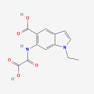 molecular formula C13H12N2O5 B14191999 1H-Indole-5-carboxylic acid, 6-[(carboxycarbonyl)amino]-1-ethyl- CAS No. 849467-98-7