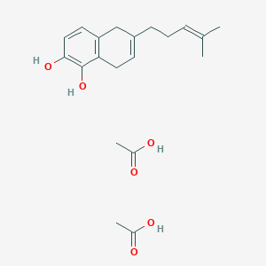 molecular formula C20H28O6 B14192087 Acetic acid;6-(4-methylpent-3-enyl)-5,8-dihydronaphthalene-1,2-diol CAS No. 869746-32-7