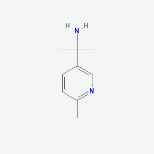 molecular formula C9H14N2 B1419209 2-(6-甲基吡啶-3-基)丙烷-2-胺 CAS No. 566155-78-0