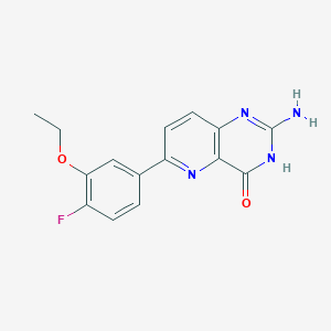 molecular formula C15H13FN4O2 B14192104 2-Amino-6-(3-ethoxy-4-fluorophenyl)pyrido[3,2-d]pyrimidin-4(1H)-one CAS No. 897360-82-6