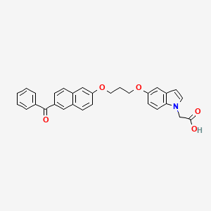 molecular formula C30H25NO5 B14192198 2-[5-[3-(6-benzoylnaphthalen-2-yl)oxypropoxy]indol-1-yl]acetic Acid CAS No. 853652-13-8