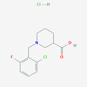 molecular formula C13H16Cl2FNO2 B1419227 1-(2-Chloro-6-fluorobenzyl)piperidine-3-carboxylic acid hydrochloride CAS No. 1185299-43-7