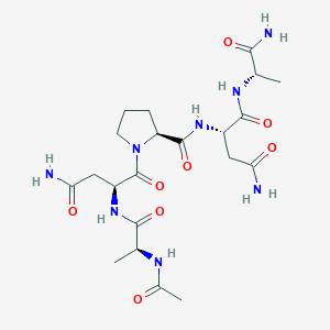 molecular formula C21H34N8O8 B14192296 N-Acetyl-L-alanyl-L-asparaginyl-L-prolyl-L-asparaginyl-L-alaninamide CAS No. 876616-36-3