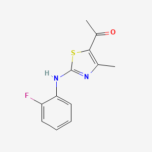 1-[2-(2-Fluoroanilino)-4-methyl-1,3-thiazol-5-yl]ethan-1-one