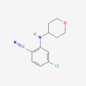 molecular formula C12H13ClN2O B1419233 4-Chloro-2-[(oxan-4-yl)amino]benzonitrile CAS No. 939816-62-3