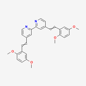 molecular formula C30H28N2O4 B14192339 4,4'-Bis[2-(2,5-dimethoxyphenyl)ethenyl]-2,2'-bipyridine CAS No. 874634-18-1