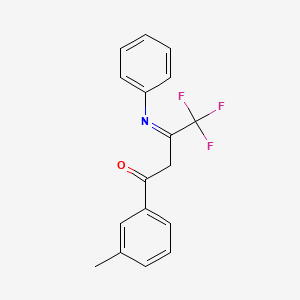 (3Z)-4,4,4-Trifluoro-1-(3-methylphenyl)-3-(phenylimino)butan-1-one