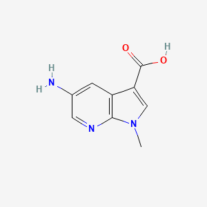 molecular formula C9H9N3O2 B14192390 1H-Pyrrolo[2,3-b]pyridine-3-carboxylic acid, 5-aMino-1-Methyl- 