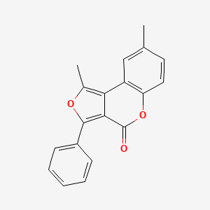 molecular formula C19H14O3 B14192434 1,8-Dimethyl-3-phenyl-4H-furo[3,4-c][1]benzopyran-4-one CAS No. 922503-16-0