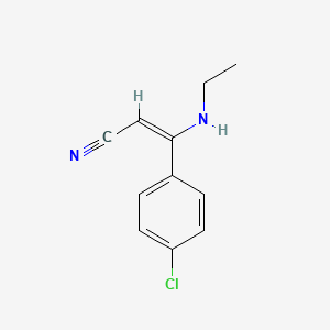 molecular formula C11H11ClN2 B1419252 (E)-3-(4-氯苯基)-3-(乙基氨基)丙-2-烯腈 CAS No. 949791-75-7