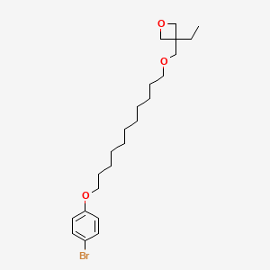 molecular formula C23H37BrO3 B14192535 3-({[11-(4-Bromophenoxy)undecyl]oxy}methyl)-3-ethyloxetane CAS No. 847800-44-6