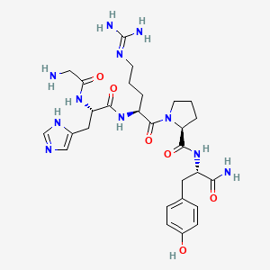 molecular formula C28H41N11O6 B14192542 Glycyl-L-histidyl-N~5~-(diaminomethylidene)-L-ornithyl-L-prolyl-L-tyrosinamide CAS No. 881092-45-1