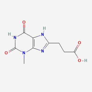 molecular formula C9H10N4O4 B1419262 3-(3-甲基-2,6-二氧代-2,3,6,7-四氢-1H-嘌呤-8-基)丙酸 CAS No. 857228-20-7