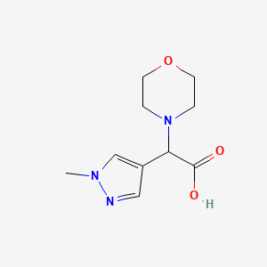 molecular formula C10H15N3O3 B1419263 2-(1-甲基-1H-吡唑-4-基)-2-(吗啉-4-基)乙酸 CAS No. 1218541-76-4