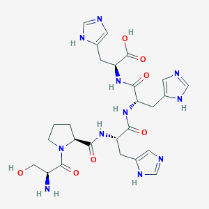 molecular formula C26H35N11O7 B14192638 L-Histidine, L-seryl-L-prolyl-L-histidyl-L-histidyl- CAS No. 872617-52-2