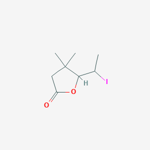 molecular formula C8H13IO2 B14192681 5-(1-Iodoethyl)-4,4-dimethyloxolan-2-one CAS No. 881038-90-0