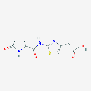 molecular formula C10H11N3O4S B1419273 {2-[(5-Oxoprolyl)amino]-1,3-thiazol-4-yl}acetic acid CAS No. 1103834-16-7