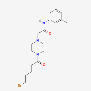 molecular formula C18H26BrN3O2 B14192752 2-[4-(5-Bromopentanoyl)piperazin-1-yl]-N-(3-methylphenyl)acetamide CAS No. 923025-01-8