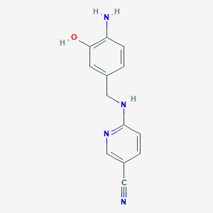 6-{[(4-Amino-3-hydroxyphenyl)methyl]amino}pyridine-3-carbonitrile