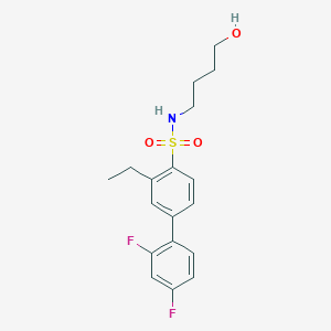 molecular formula C18H21F2NO3S B14192835 3-Ethyl-2',4'-difluoro-N-(4-hydroxybutyl)[1,1'-biphenyl]-4-sulfonamide CAS No. 918638-49-0