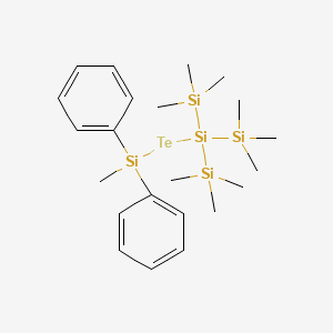 molecular formula C22H40Si5Te B14192842 1,1,1,3,3,3-Hexamethyl-2-{[methyl(diphenyl)silyl]tellanyl}-2-(trimethylsilyl)trisilane CAS No. 832084-17-0