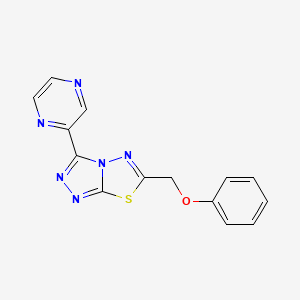 molecular formula C14H10N6OS B14192870 6-(Phenoxymethyl)-3-(pyrazin-2-yl)[1,2,4]triazolo[3,4-b][1,3,4]thiadiazole CAS No. 849412-90-4