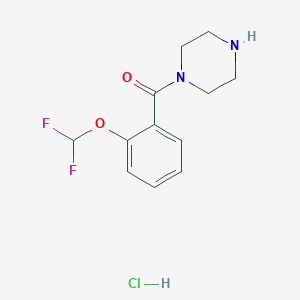 molecular formula C12H15ClF2N2O2 B1419292 1-[2-(Difluoromethoxy)benzoyl]piperazine hydrochloride CAS No. 1170125-68-4
