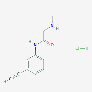 molecular formula C11H13ClN2O B1419296 N-(3-ethynylphenyl)-2-(methylamino)acetamide hydrochloride CAS No. 1193389-81-9