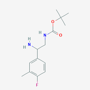 molecular formula C14H21FN2O2 B1419298 叔丁氧羰基-N-[2-氨基-2-(4-氟-3-甲苯基)乙基]氨基甲酸酯 CAS No. 1035818-89-3