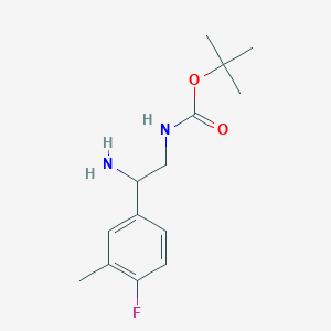 B1419298 tert-butyl N-[2-amino-2-(4-fluoro-3-methylphenyl)ethyl]carbamate CAS No. 1035818-89-3