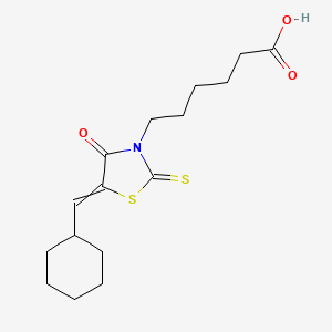 6-[5-(Cyclohexylmethylidene)-4-oxo-2-sulfanylidene-1,3-thiazolidin-3-yl]hexanoic acid