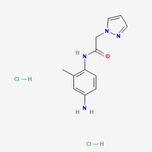 molecular formula C12H16Cl2N4O B1419307 N-(4-氨基-2-甲基苯基)-2-(1H-吡唑-1-基)乙酰胺二盐酸盐 CAS No. 1193389-12-6