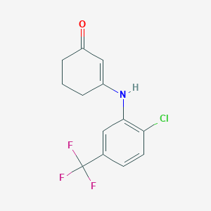 molecular formula C13H11ClF3NO B1419313 3-{[2-氯-5-(三氟甲基)苯基]氨基}环己-2-烯-1-酮 CAS No. 1217862-41-3