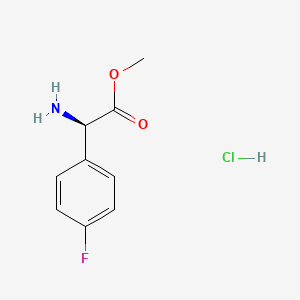 molecular formula C9H11ClFNO2 B1419315 (R)-2-氨基-2-(4-氟苯基)乙酸甲酯盐酸盐 CAS No. 439213-22-6