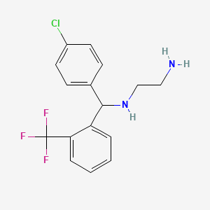 molecular formula C16H16ClF3N2 B1419317 N-{(4-chlorophenyl)[2-(trifluoromethyl)phenyl]methyl}ethane-1,2-diamine CAS No. 1098340-28-3