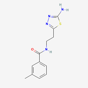 molecular formula C12H14N4OS B1419318 N-[2-(5-amino-1,3,4-thiadiazol-2-yl)éthyl]-3-méthylbenzamide CAS No. 1199215-85-4