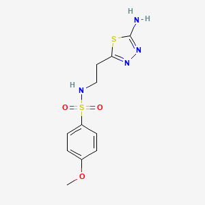 molecular formula C11H14N4O3S2 B1419319 N-[2-(5-氨基-1,3,4-噻二唑-2-基)乙基]-4-甲氧基苯磺酰胺 CAS No. 1199215-77-4